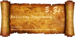 Beliczay Zsuzsanna névjegykártya